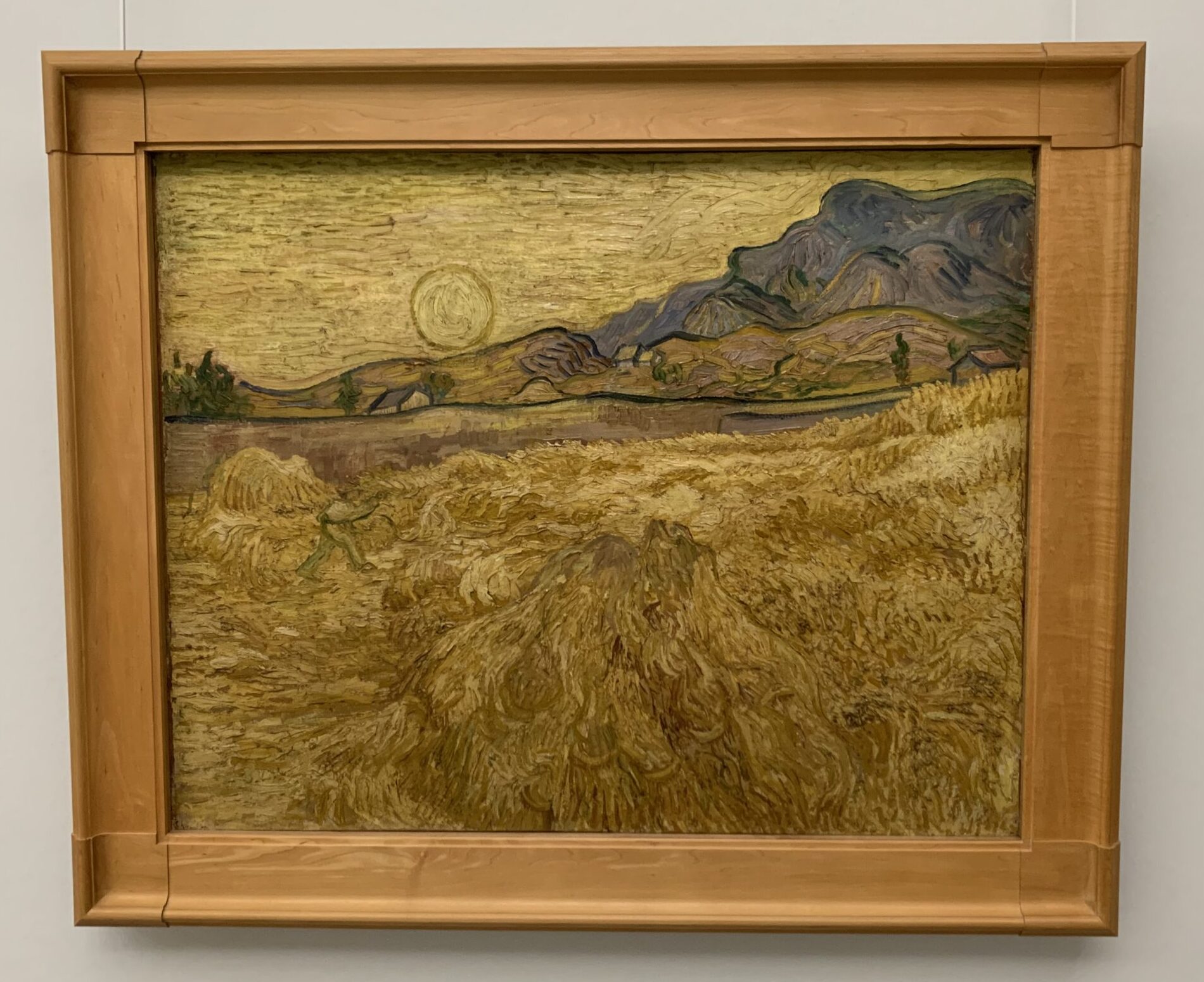 Van Gogh Wheat Field with Reaper and Sun