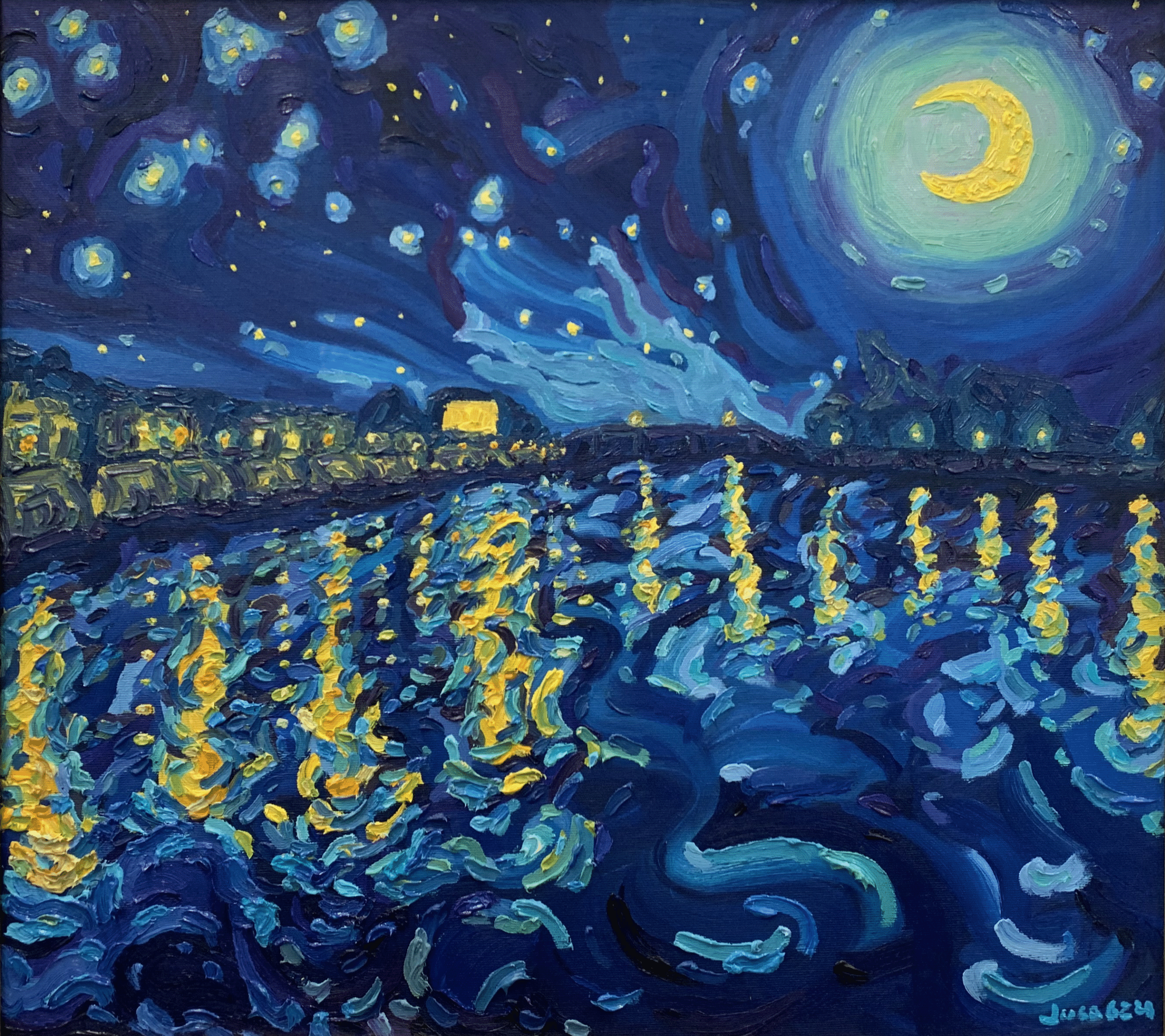 Starry Night In Arles, 54 x 64 cm