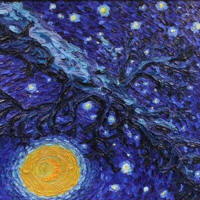 Dead tree under the stars, 56.7 x 70