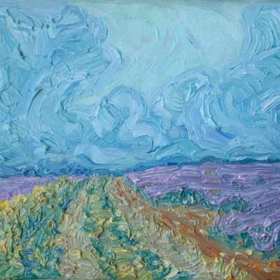 Path in Valensole Lavender fields, 18 x 24 cm